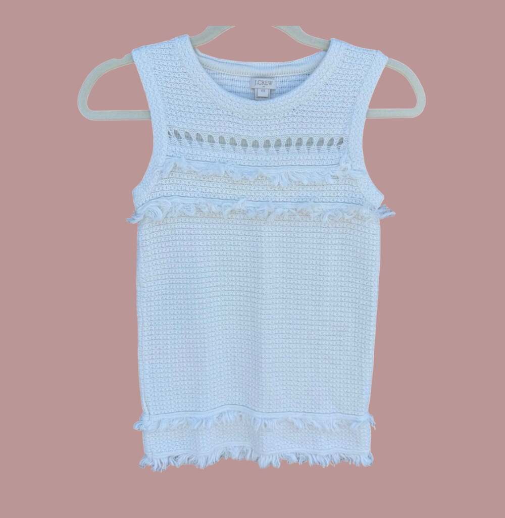 JCrew White Sleeveless Knit Top Size XXS